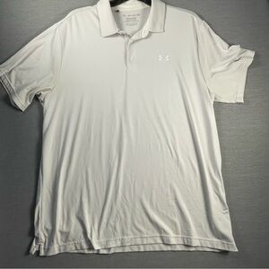 Under Armour White Polo Shirt Classic Short Sleeves xxl